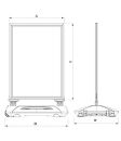 Kundenstopper WindPro DIN A0, Farbe RAL 9005 tiefschwarz (pulverbeschichtet) ohne Top-Schild