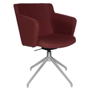 Topstar Besuchersessel SFH 1.0 bordeaux edelstahl, Optik matt Stoff 58,0 x 66,0 x 87,0 - 90,0 cm, 1 St.