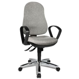 Topstar Bürostuhl Syncro Steel, 8929 G23 Stoff grau, Gestell chrom