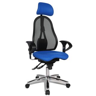 Topstar Bürostuhl Sitness 45, ST99U L56X Stoff blau, Gestell chrom