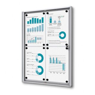 Showdown® Displays Schaukasten Economy XS B1 silber 4x DIN A4 49,1 x 2,6 x 65,5 cm, 1 St.