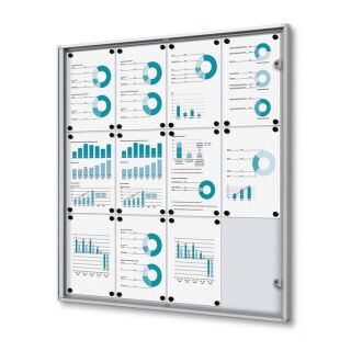 Showdown® Displays Schaukasten Economy XS B1 silber 12x DIN A4 93,1 x 2,6 x 96,3 cm, 1 St.