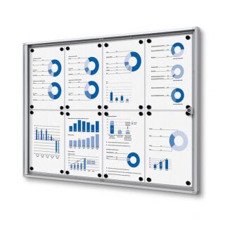 Showdown® Displays Schaukasten Economy XS silber 8x DIN A4 93,1 x 2,6 x 65,5 cm, 1 St.