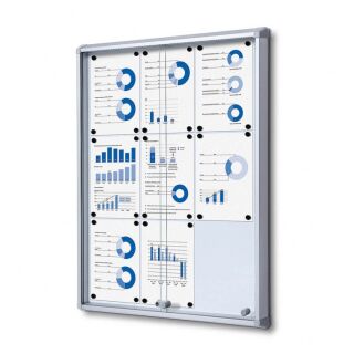 Showdown® Displays Schaukasten SL grau 9x DIN A4 72,0 x 5,9 x 98,2 cm, 1 St.