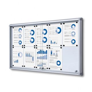 Showdown® Displays Schaukasten SL grau 10x DIN A4 116,0 x 5,9 x 67,5 cm, 1 St.