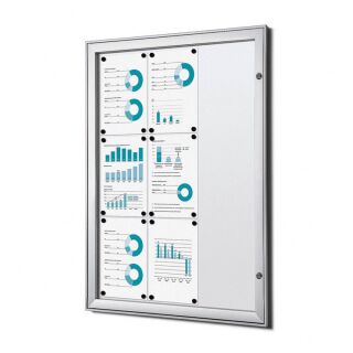 Showdown® Displays Schaukasten S B1 grau 9x DIN A4 74,1 x 2,3 x 100,4 cm, 1 St.