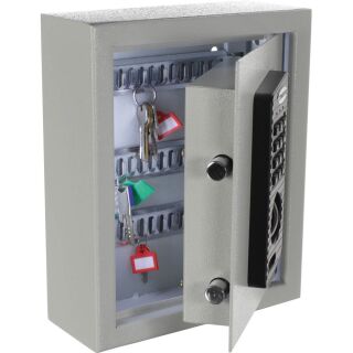 ROTTNER KeyTronic 20 Schlüsselkasten grau mit 20 Haken, Elektronikschloss, 24,5 x 11,0 x 30,0 cm, 1 St.