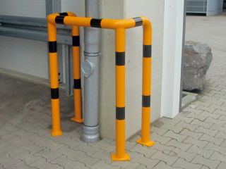 Rammschutzbügel, Doppelbügel, zum Aufdübeln 750 mm Breite, 650 mm Höhe
