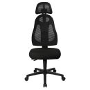 Topstar Bürostuhl Free Art mit Kopfstütze, FR100 G200X Stoff schwarz, Gestell schwarz