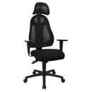 Topstar Bürostuhl Free Art mit Kopfstütze, FR100 G200X Stoff schwarz, Gestell schwarz