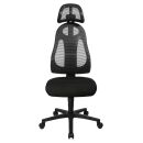 Topstar Bürostuhl Free Art mit Kopfstütze, FR100 G202X Stoff anthrazit, Gestell schwarz