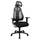 Topstar Bürostuhl Free Art mit Kopfstütze, FR100 G202X Stoff anthrazit, Gestell schwarz