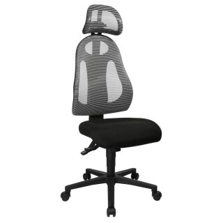 Topstar Bürostuhl Free Art mit Kopfstütze, FR100 G208X Stoff grau, Gestell schwarz