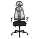 Topstar Bürostuhl Free Art mit Kopfstütze, FR100 G208X Stoff grau, Gestell schwarz