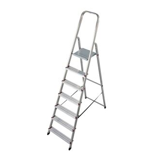 KRAUSE Stehleiter einseitig CORDA silber 7 Stufen, H: 220,0 cm