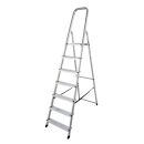 KRAUSE Stehleiter einseitig CORDA silber 7 Stufen, H: 220,0 cm