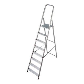KRAUSE Stehleiter einseitig CORDA silber 8 Stufen, H: 240,0 cm