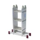 KRAUSE Gelenkleiter CORDA silber 4x 3 Sprossen, H: 100,0 cm