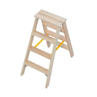 KRAUSE Stehleiter beidseitig Stabilo natur 2x 4 Stufen, H: 95,0 cm
