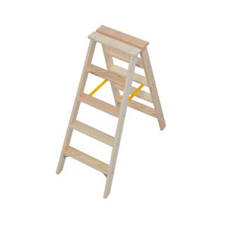 KRAUSE Stehleiter beidseitig Stabilo natur 2x 5 Stufen, H: 120,0 cm