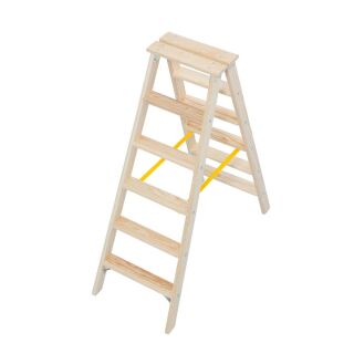 KRAUSE Stehleiter beidseitig Stabilo natur 2x 6 Stufen, H: 140,0 cm