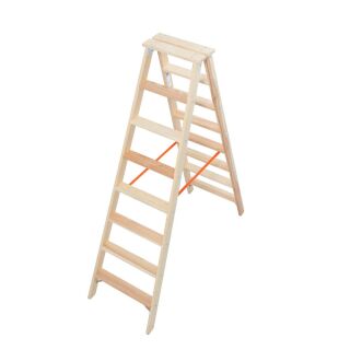 KRAUSE Stehleiter beidseitig Stabilo natur 2x 8 Stufen, H: 190,0 cm