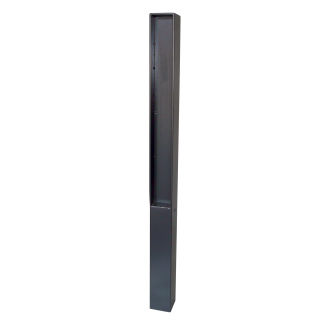 Stilpoller aus Vierkant-Stahlrohr 70 x 70 mm, mit Flachstahl-Aufsatz herausnehmbar,Dreikantverschluss, 500mm Unterflur