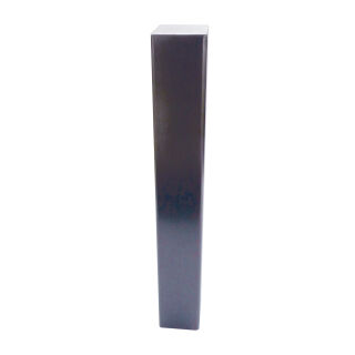 Stilpoller aus Vierkant-Stahlrohr 100 x 100 mm, mit Flachkopf ortsfest, mit Bodenplatte 200 x 200 mm