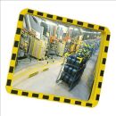 EUCRYL G 2, Industriespiegel aus Acryl, gelber Rahmen mit schwarzen Streifen