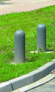 Recyclingpfosten mit Halbkugelkopf Höhe: 1500 mm, Farbe: grau