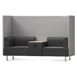 rocada 2-Sitzer Besprechungsecke Soft Seating schwarz, grau grau Stoff