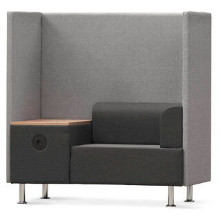 rocada Besprechungsecke Soft Seating schwarz, grau grau Stoff 125,0 x 68,0 x 137,0 cm, 1 St.