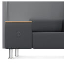rocada Besprechungsecke Soft Seating schwarz, grau grau Stoff 125,0 x 68,0 x 137,0 cm, 1 St.