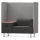 rocada Besprechungsecke Soft Seating schwarz, grau grau Stoff 125,0 x 68,0 x 137,0 cm, 1 St.