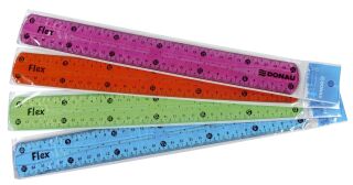 Lineal Flexi - 30 cm, transparent sortiert, 12 St.