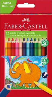 Buntstift Jumbo Dreikantform - 12 Farben sortiert, Kartonetui, 1 St.