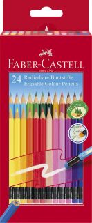 Farbstifte mit Radierer - 24 Farben sortiert, 1 St.