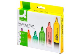 Textmarker - ca. 2 - 5 mm, 6-er Pack pastell sortiert, 1 St.