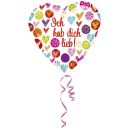 Folienballon Herz - Ich hab dich lieb - Ø 45 cm, 1...