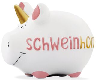 Spardose Schwein "Schweinhorn" - Keramik, klein, 3 St.