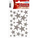 15128 Sticker MAGIC Sterne - silber, glittery, 10 St.