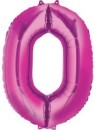 Folienballon XXL Zahl 0 - rosa, 1 St.