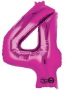Folienballon XXL Zahl 4 - rosa, 1 St.