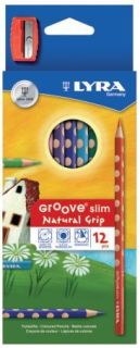 Farbstift Groove slim - Ø 3,3 mm, 12 Farben + Anspitzer, Kartonetui, 1 St.
