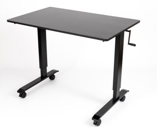 Stehschreibtisch 120 x 80 cm, Kurbel, schwarz