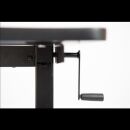 Stehschreibtisch 160 x 80 cm, Kurbel, schwarz