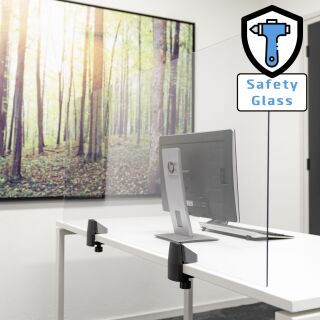 Trennscheiben Schreibtisch/Tisch , Sicherheitsglas, Größe 58x160cm