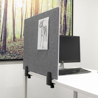 Trennwand Schreibtisch/Tisch, Whiteboard extra hygienisch/Pinnwand,  Größe 58x160cm