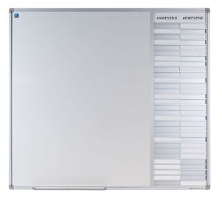 Anwesenheitstafel/Weißwandtafel SL, alu, 30 pos, GER layout