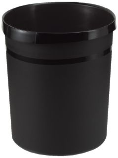 Papierkorb GRIP - 18 Liter, rund, 2 Griffmulden, extra stabil, schwarz, 1 St.